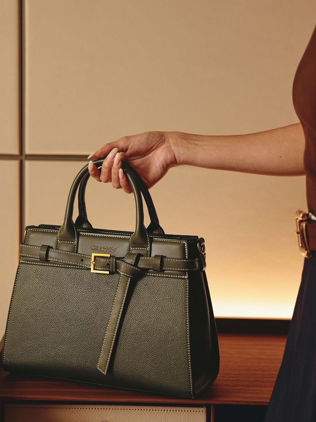 MIRAGGIO Textured PU Satchel-image-45
