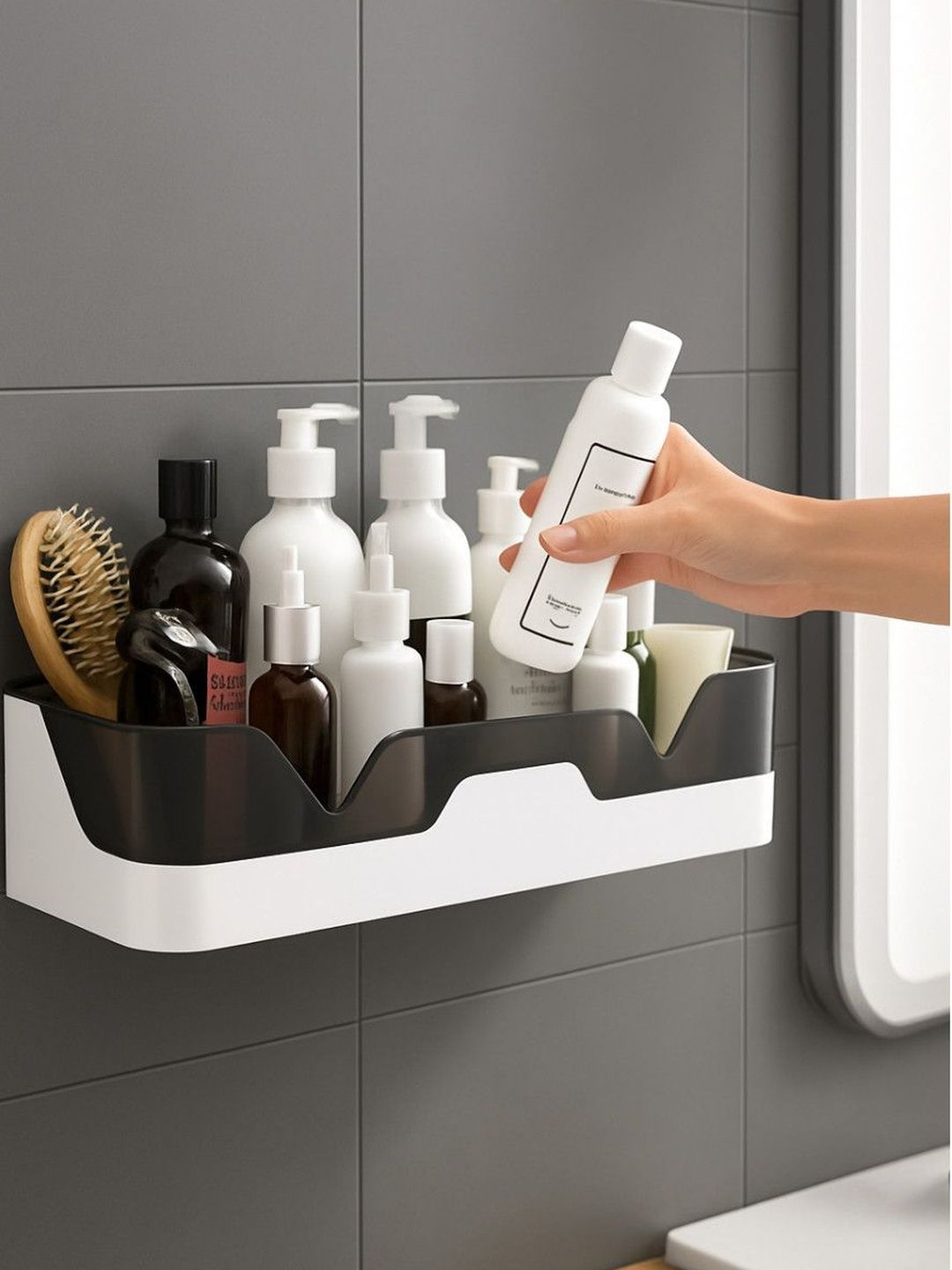 DeoDap Black & White Plastic Soap Dish-picture-33
