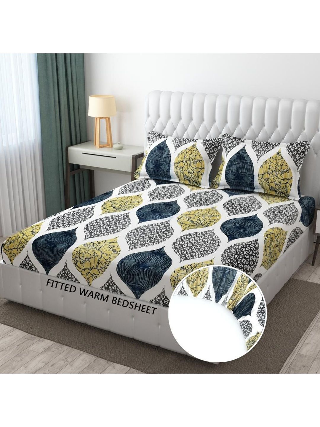 LUZDECOR White King Bedsheet with 2 Pillow Covers-picture-14