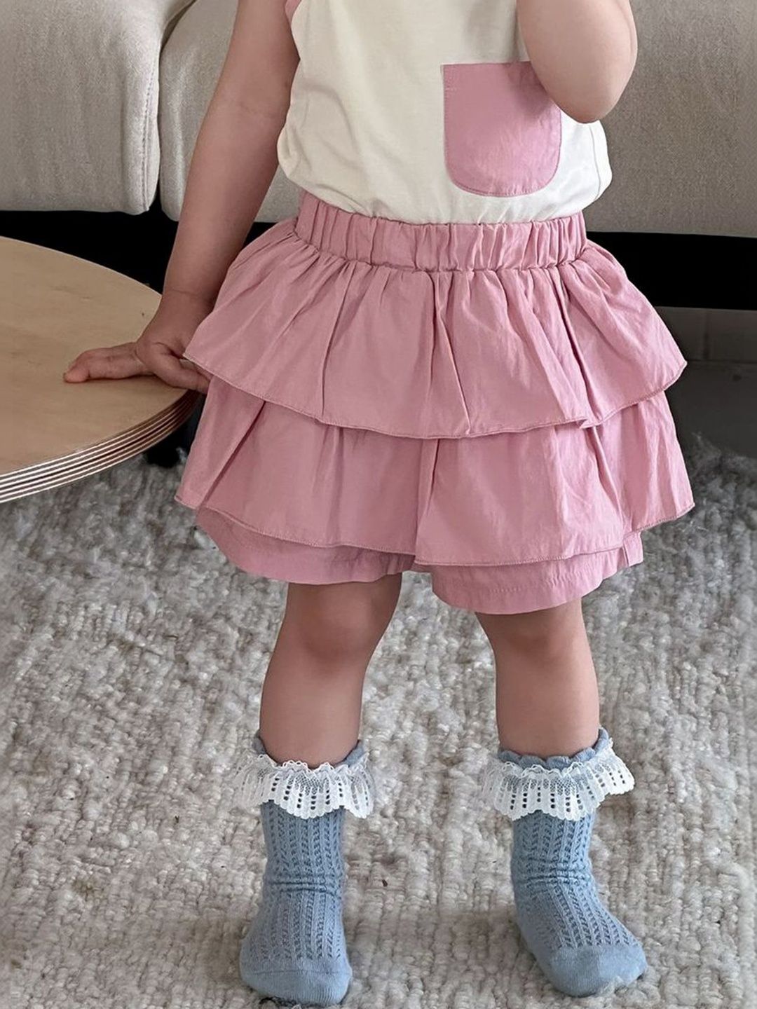 LULU & SKY Girls Pure Cotton Tiered Ruffle Skort-picture-12