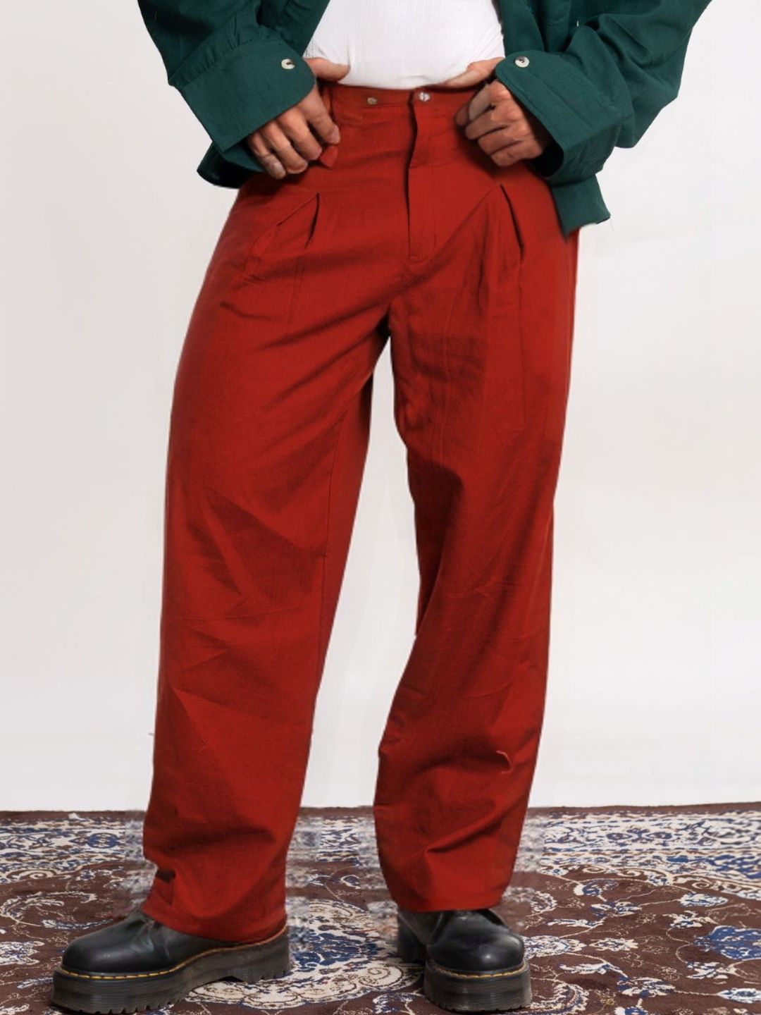 Pittra4ever Men Relaxed Pleated Trousers-picture-26