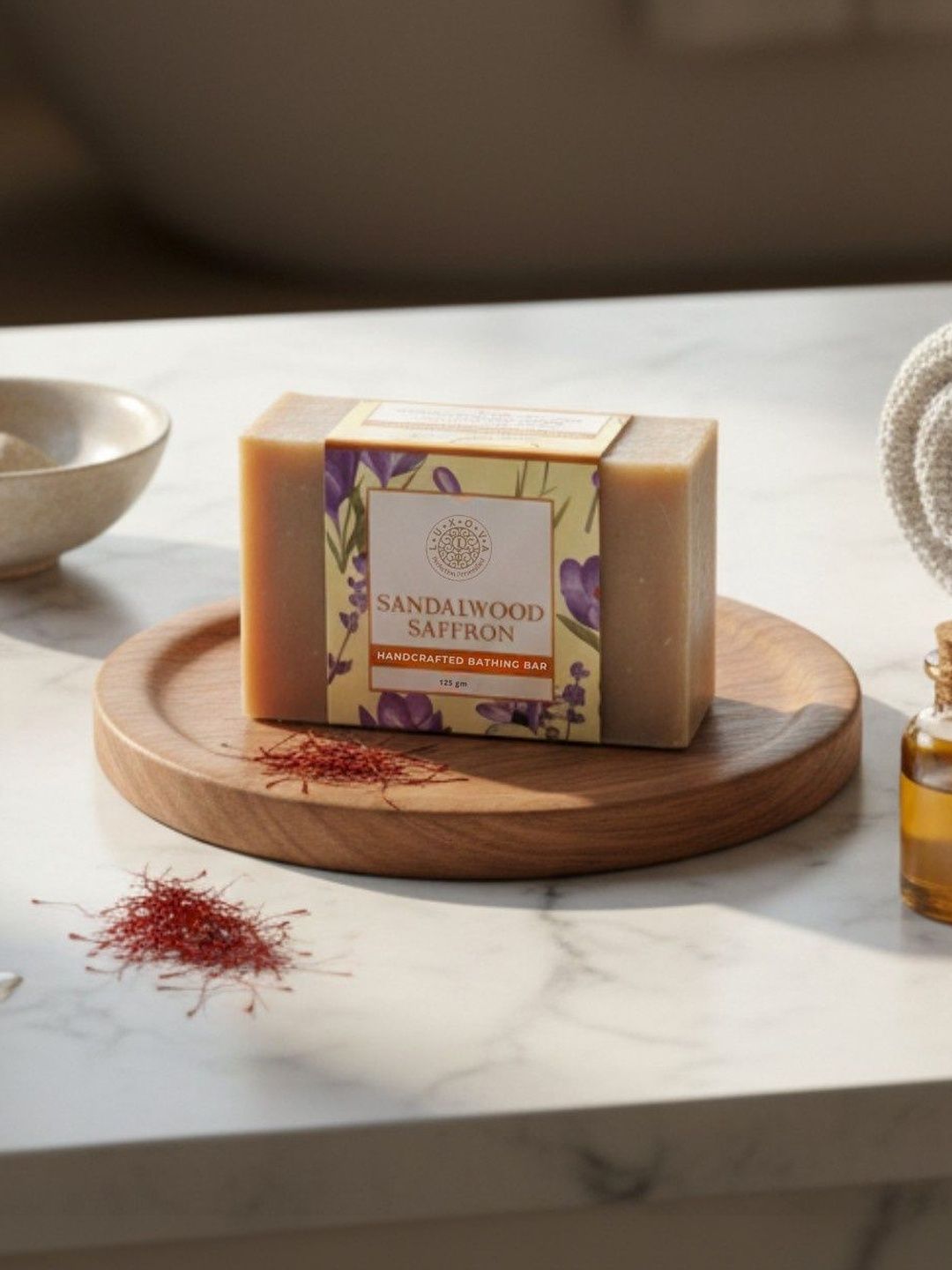 luxova Sandalwood Saffron Handcrafted Bathing Soap- 125 g-picture-55