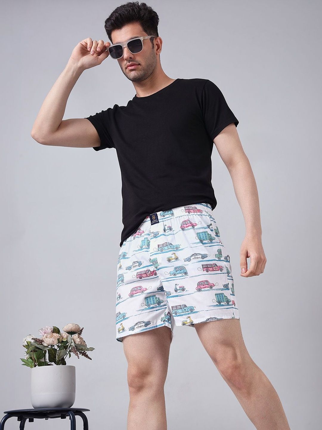URBAN SCOTTISH Pack Of 4 Printed Pure Cotton Boxers-picture-32