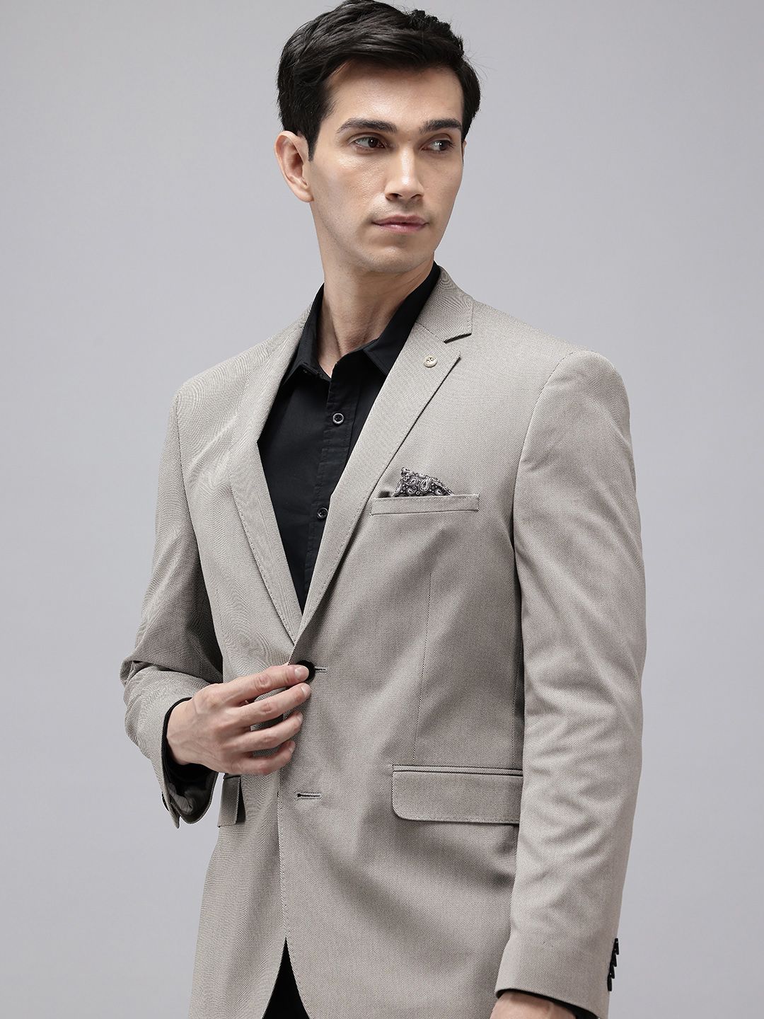 Theme Textured Slim Fit Single-Breasted Formal Blazer-picture-19