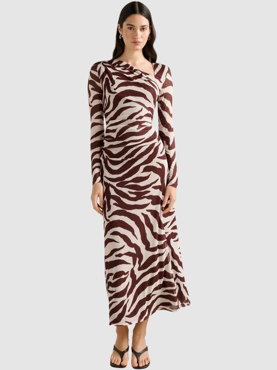 Forever New Animal Print Cowl Neck Bodycon Midi Dress-picture-16