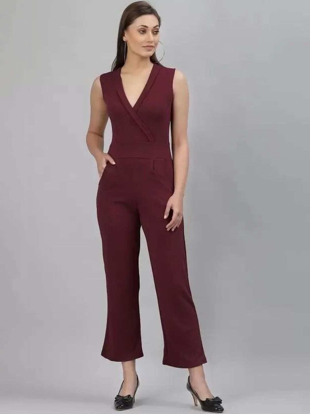 SHYAM SUNDARI V-Neck Wrap Culotte Jumpsuit-picture-55