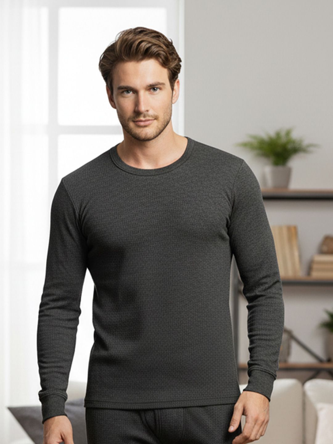 Lux Cozi Men Round Neck Cotton Thermal Tops-picture-24