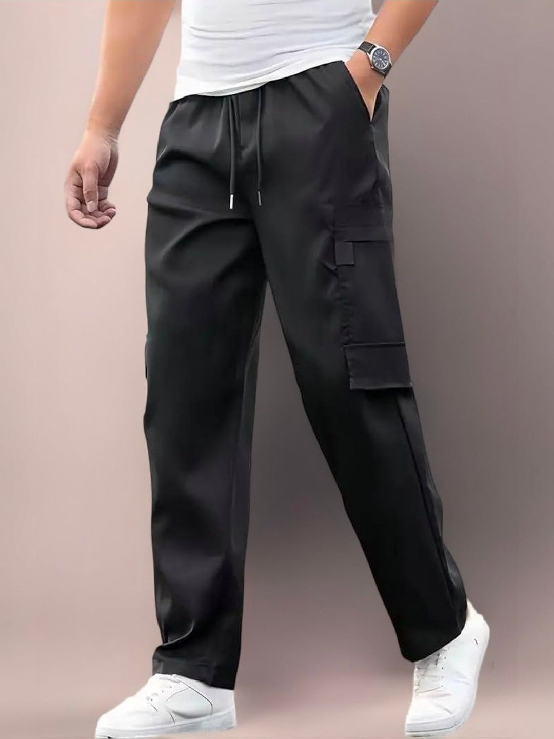 Riksaw Men Relaxed Fit Mid Rise Track Pants-image-33