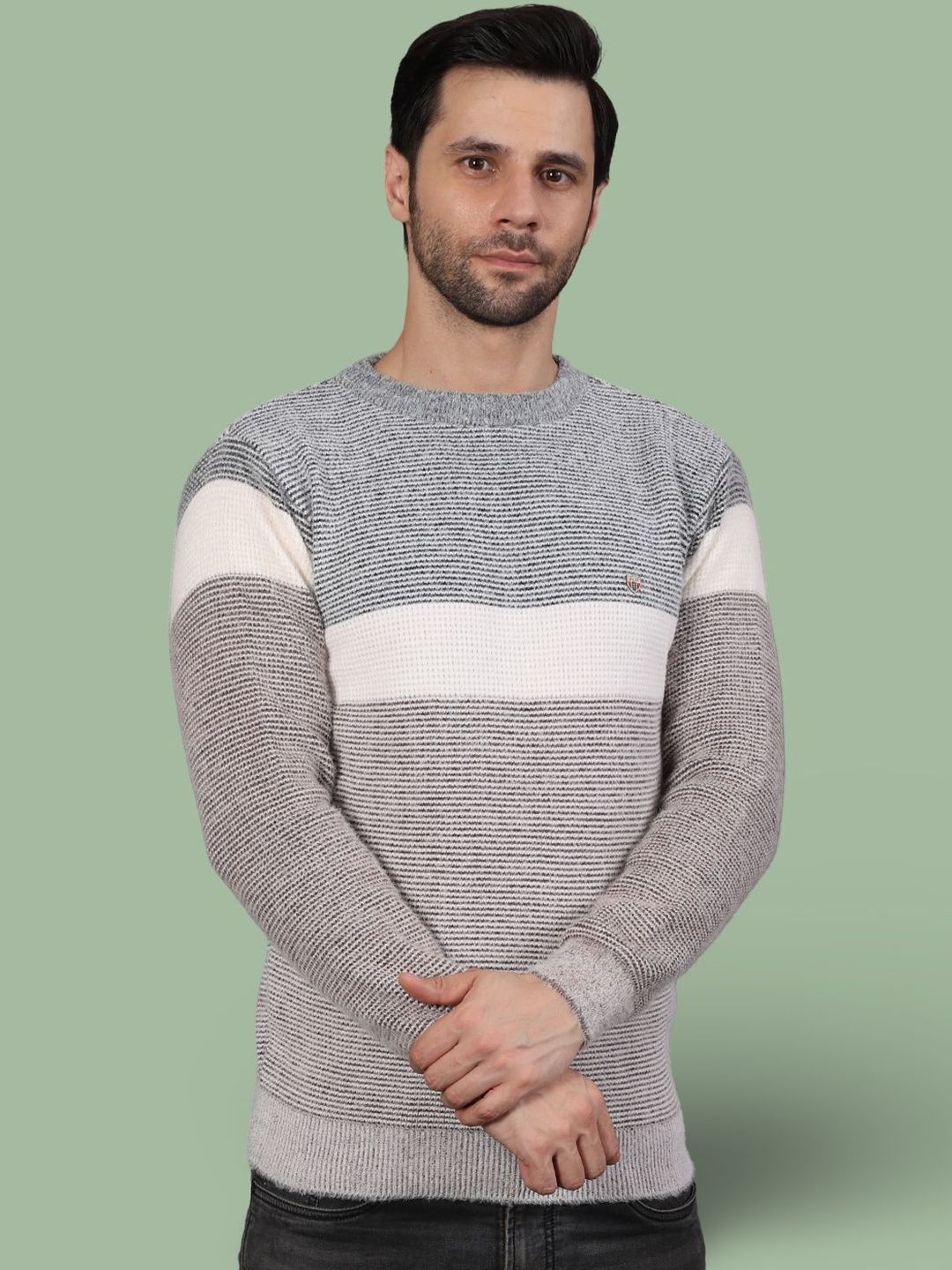 GRACIT Men Striped Woollen Pullover-picture-47