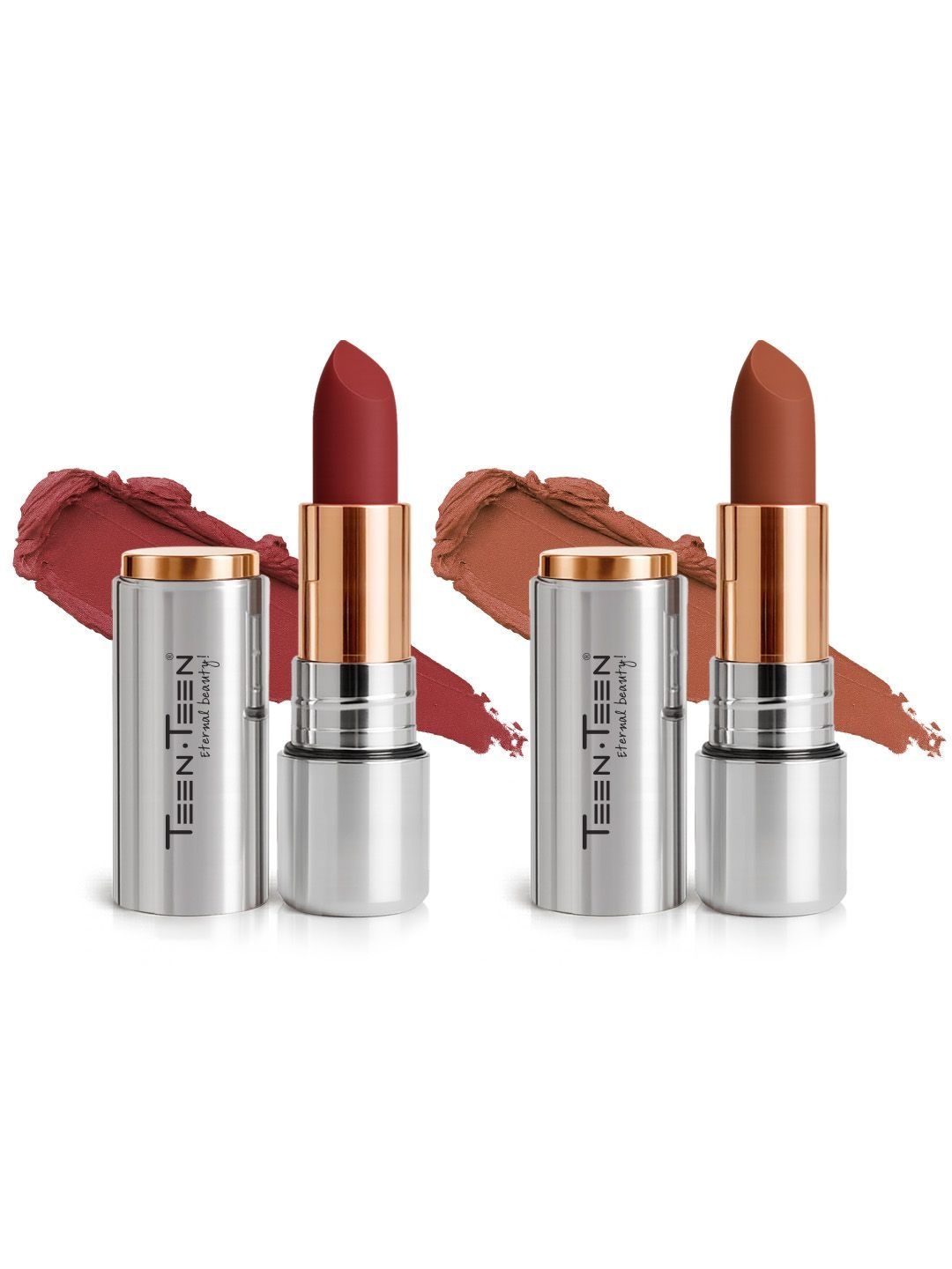 TEEN TEEN COSMETICS Set Of 2 Iconic Non Transfer Matte Lipstick - Lady Danger 01-Tauoe 06-picture-12