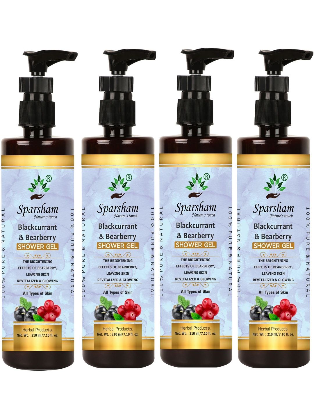 SPARSHAM-NATURE'S TOUCH Set Of 4 Blackcurrant & Bearberry Shower Gel - 210 ml Each-picture-14