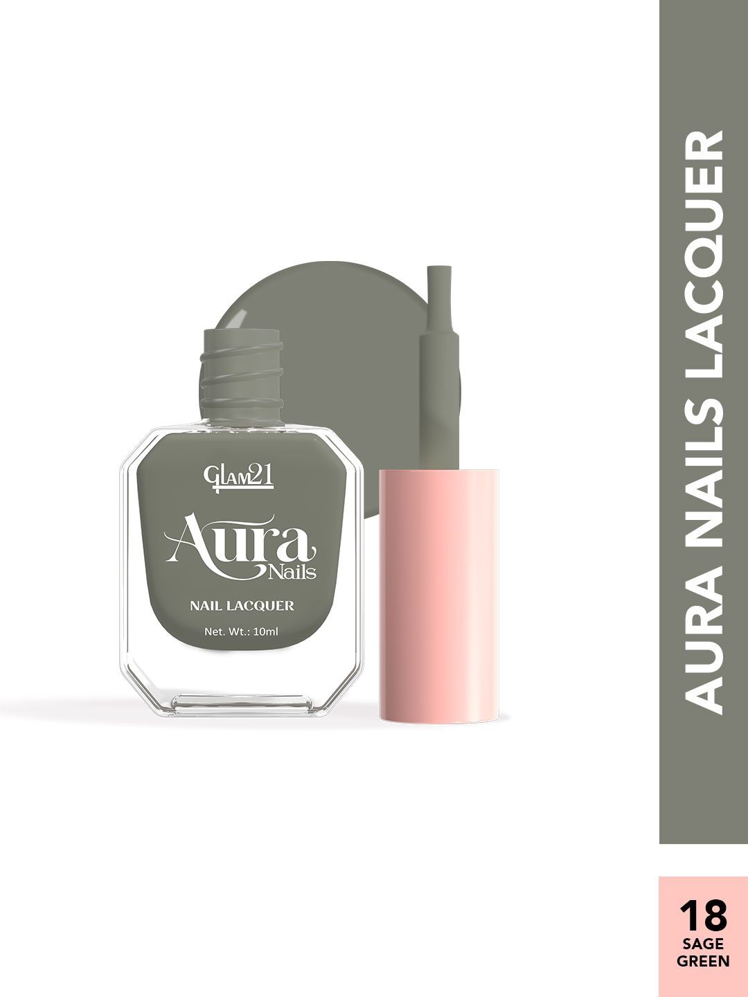 GLAM21 Aura Long Lasting Nail Lacquer - 10 ml Sage Green 18-image-16