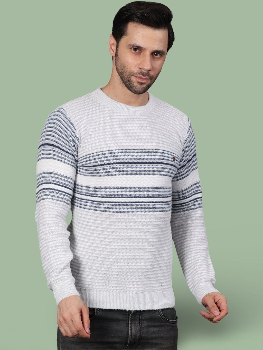 GRACIT Men Striped Woollen Pullover-picture-29
