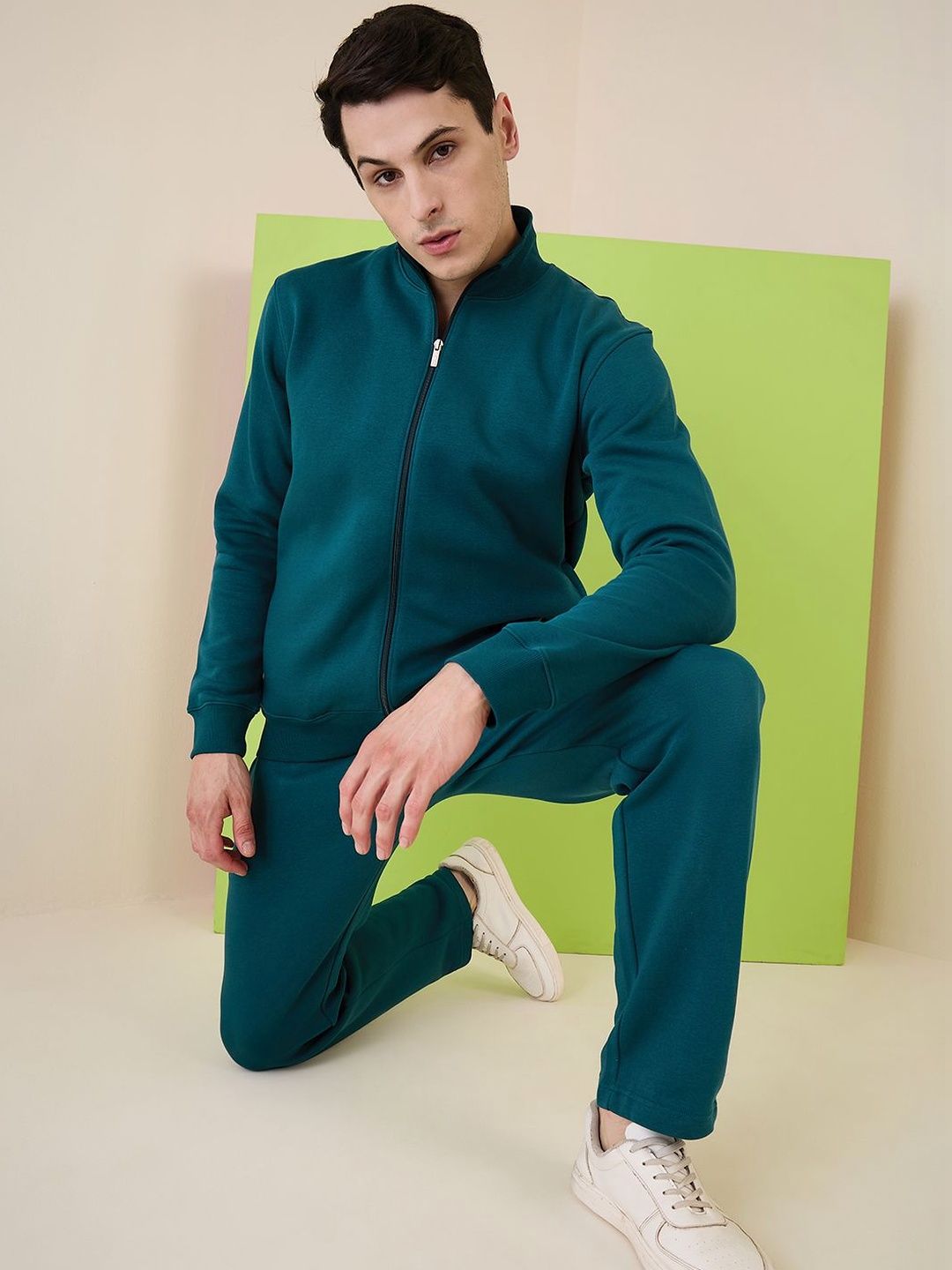 Sweet Dreams Mock Collar Long Sleeve Zipper Tracksuit-image-41
