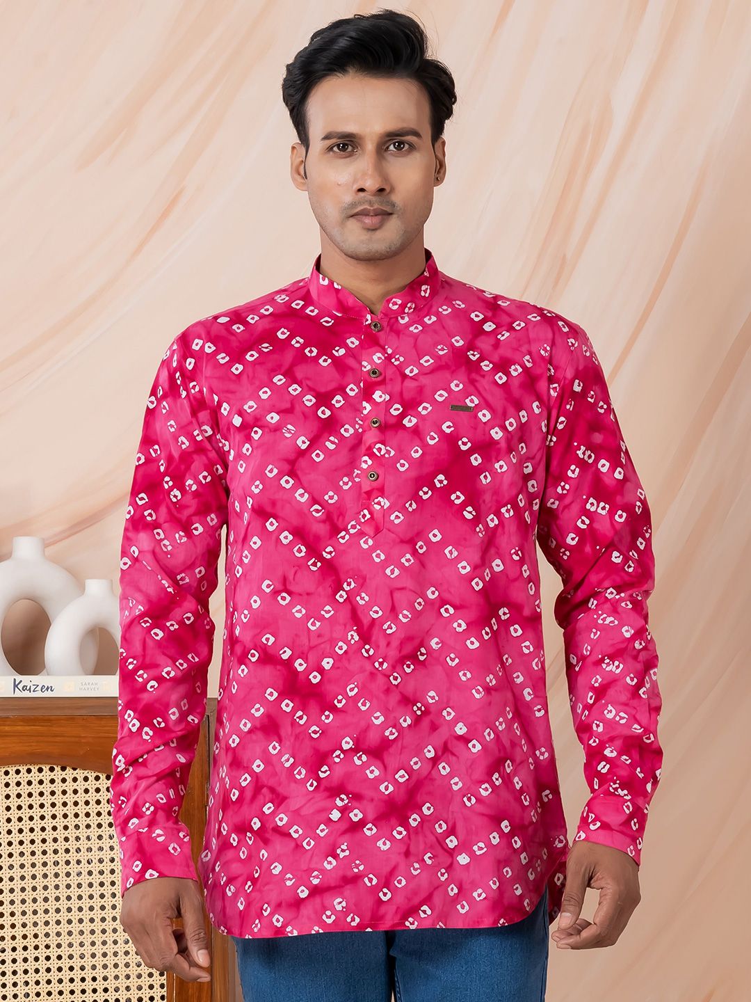 DEVOILER Men Bandhani Printed Kurta-picture-17
