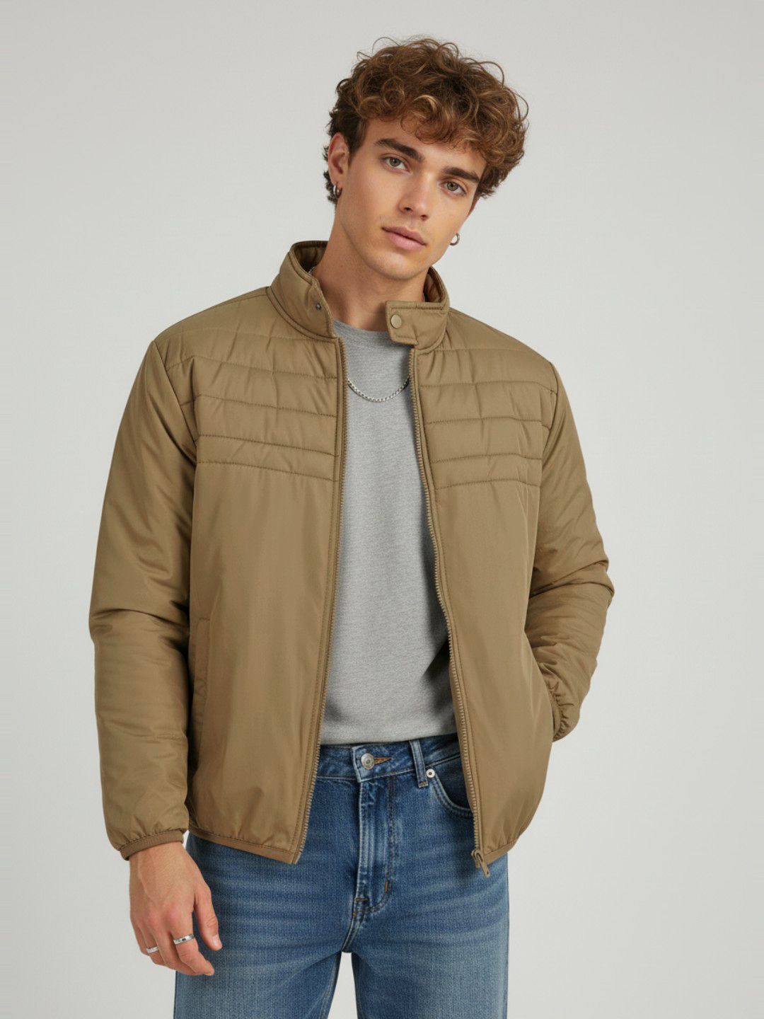 glitchez Mock Collar Puffer Jacket-picture-24