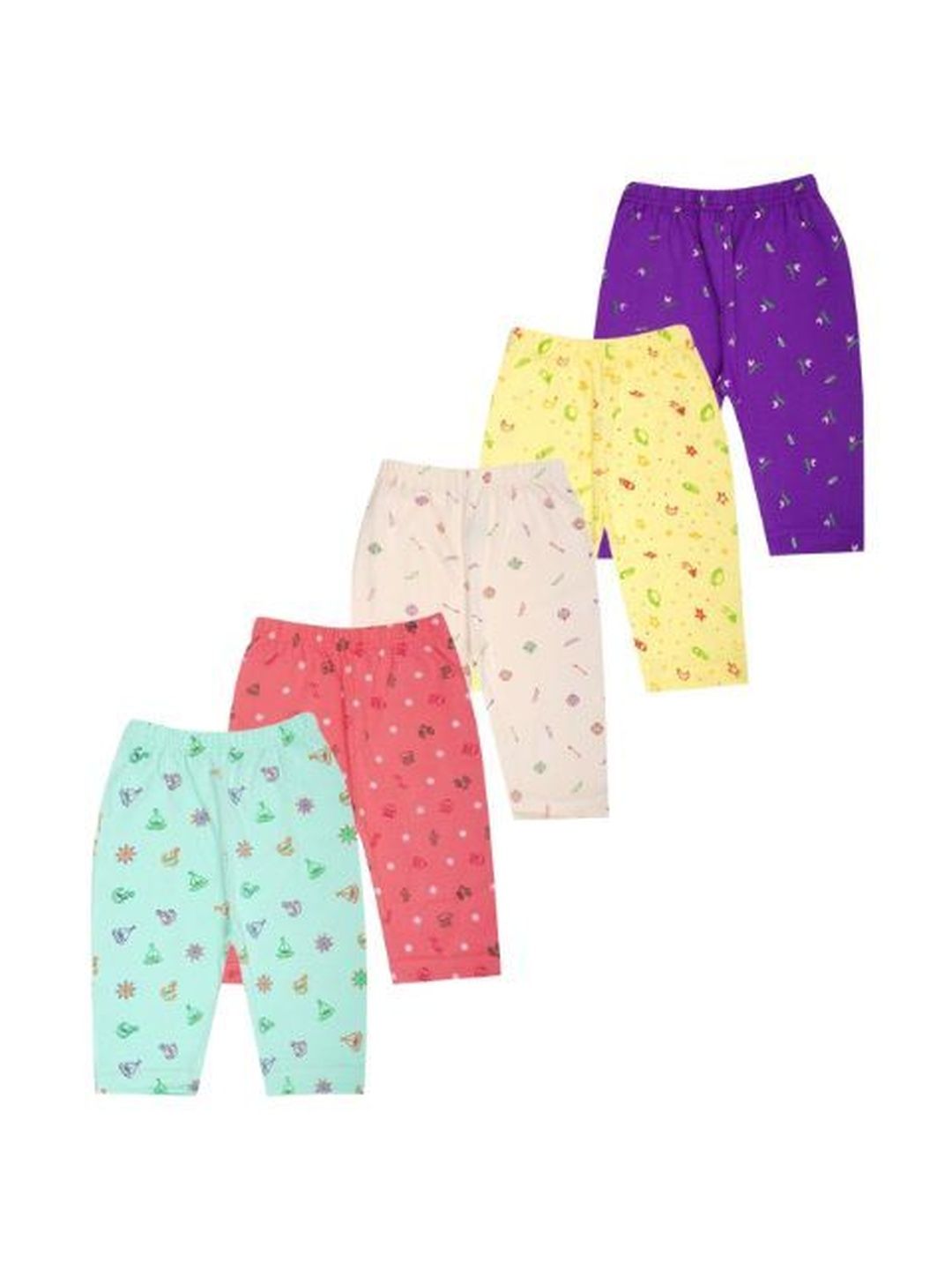 VIRUKSHAM Pack Of 5 Printed Mid Rise Lounge Pants