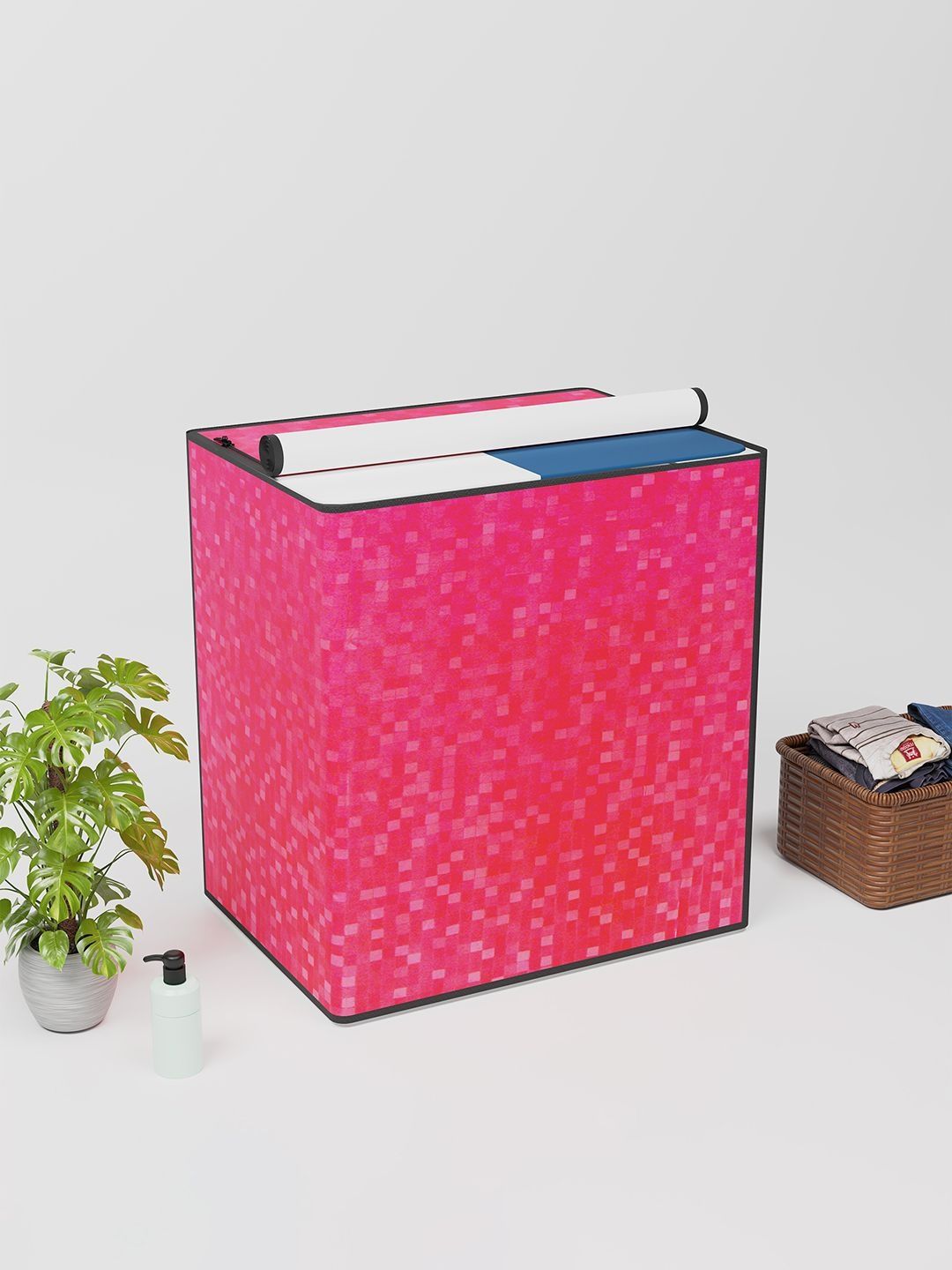 Kuber Industries Pink Printed Top Load Washing Machine Cover-image-2