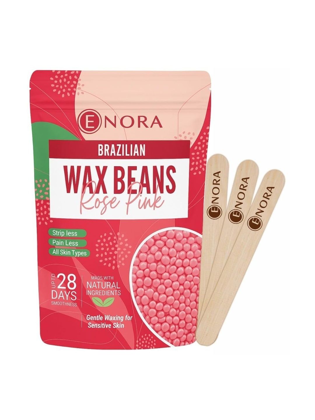 ENORA Brazilian Stripless Rose Pink Wax Beans With Spatula - 300 g-picture-15