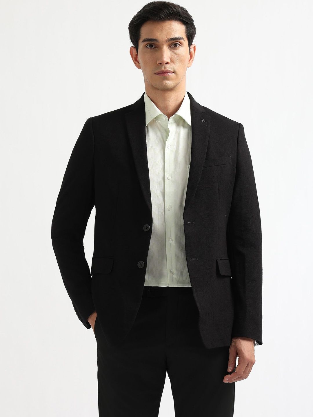 Arrow Slim Fit Single-Breasted Notched Lapel Blazer-image-29