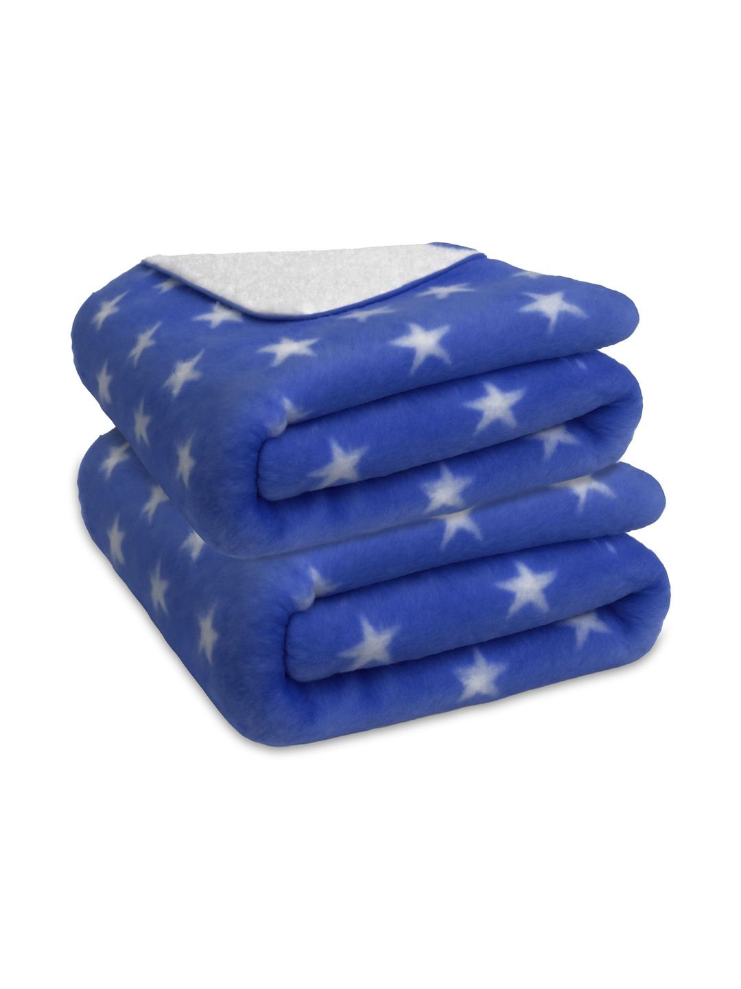 Bumpers the baby co. Navy Blue & White Set of 2 Geometric Fleece 350 GSM Blanket-image-4