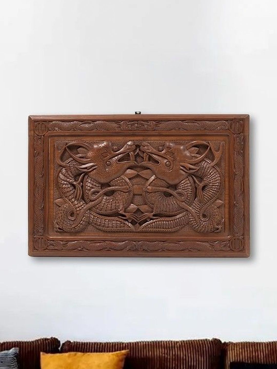 Exotic India Ethnic Motifs Matte Wall Hanging Decor - 23In-image-21
