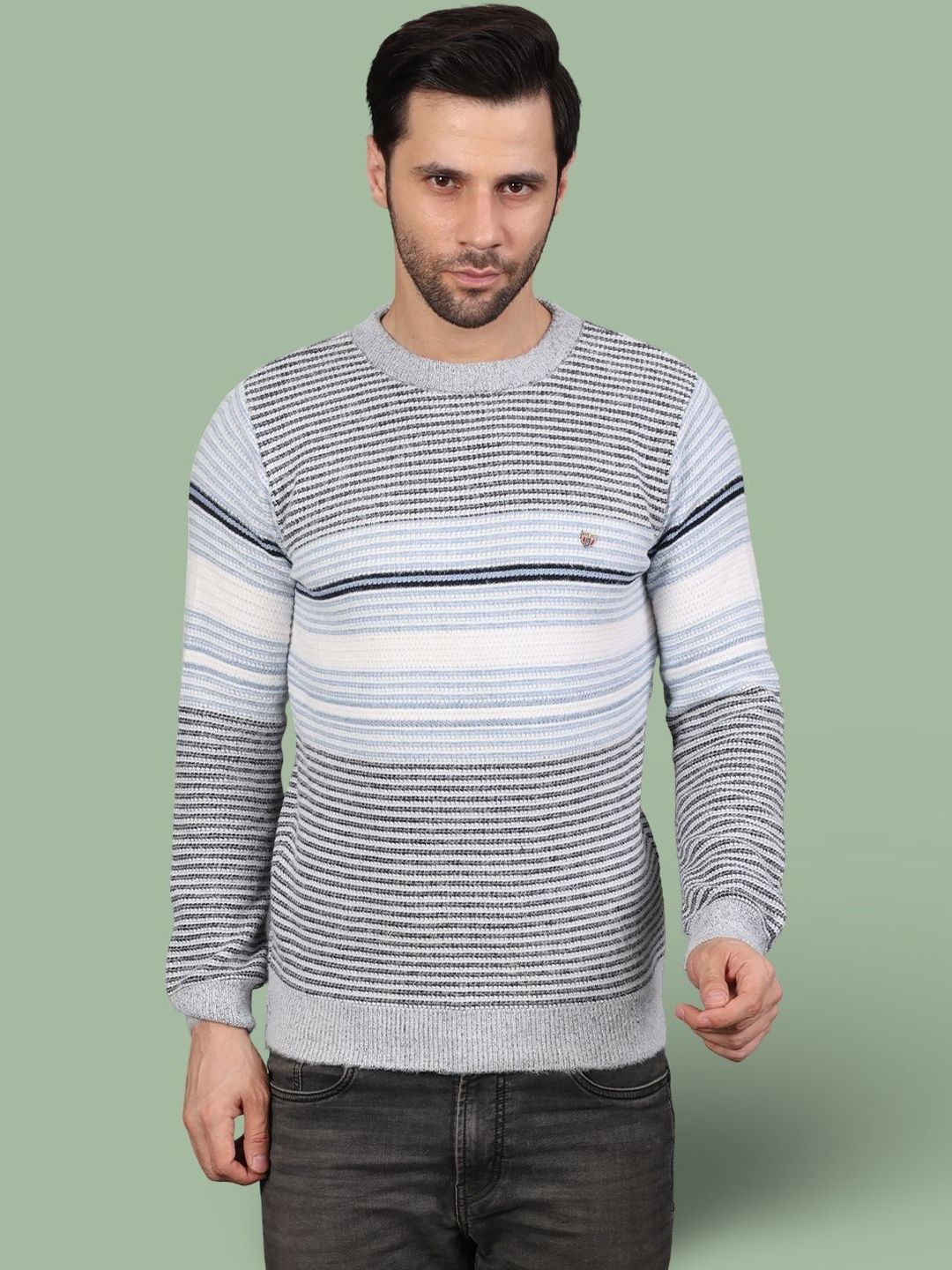GRACIT Men Striped Woollen Pullover-picture-19