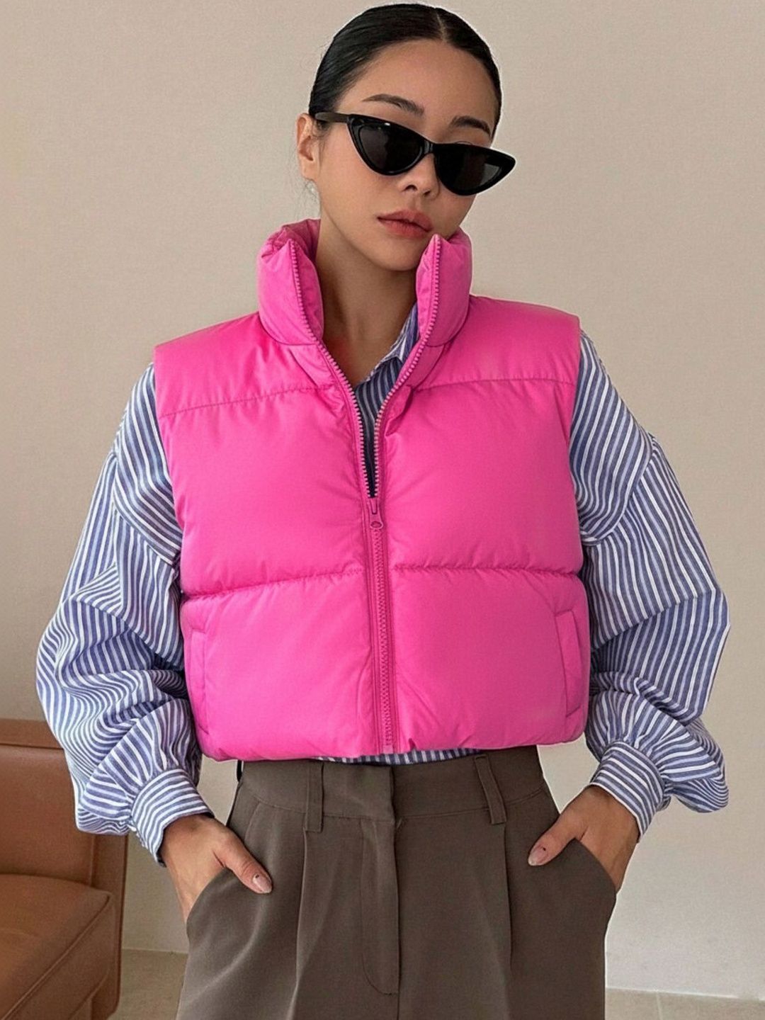 The Roadster Lifestyle Co Stand Collar Puffer Jacket-picture-43