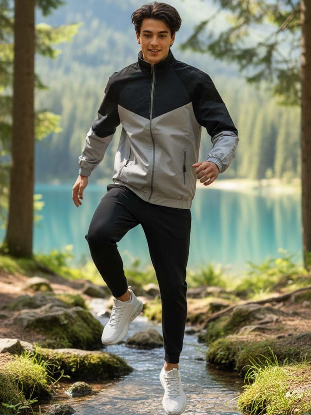 Greylongg Men Colourblocked Lightweight Sporty Jacket-picture-31