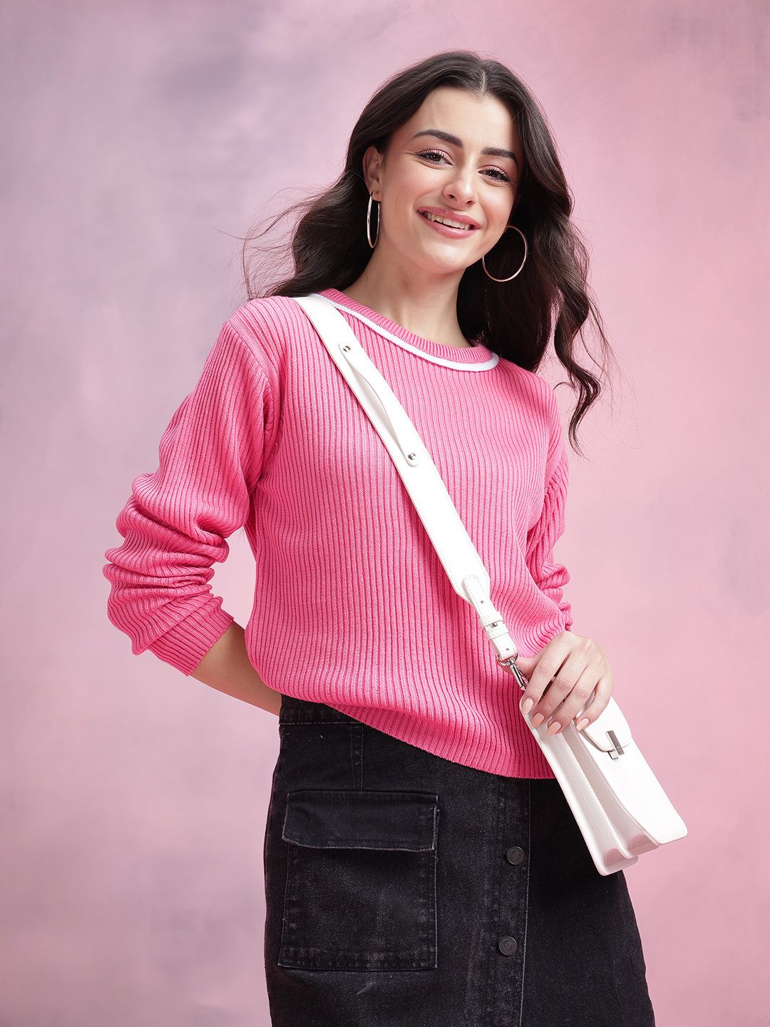 DressBerry Acrylic Ribbed Pullover-image-35