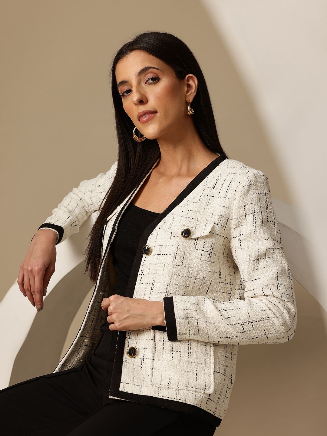 Chemistry Self-Design Tweed Coat-picture-35