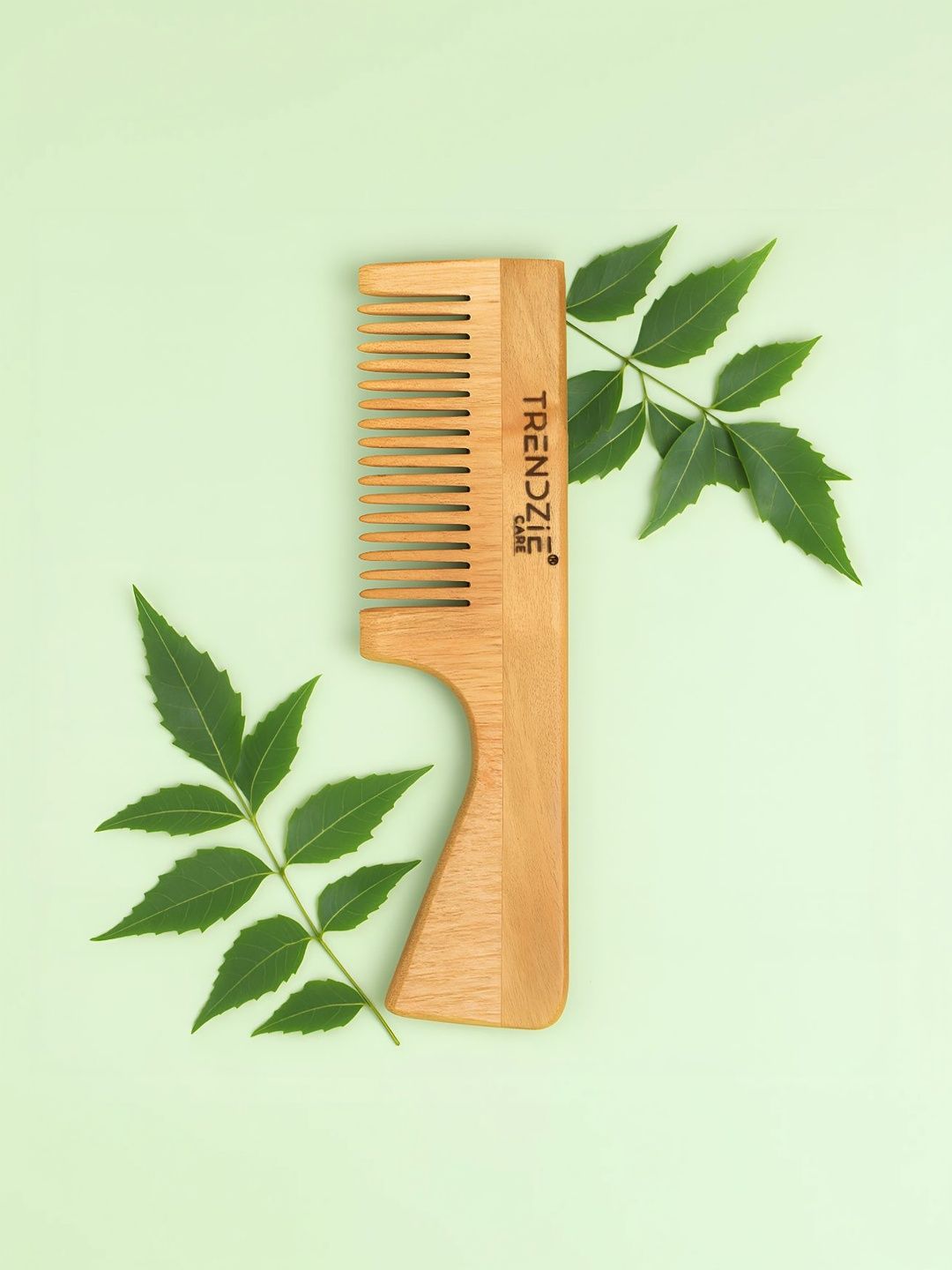 TRENDZIE SKIN CARE Neem Wooden Comb With Long Handle For Hair Fall & Dandruff Control-image-35