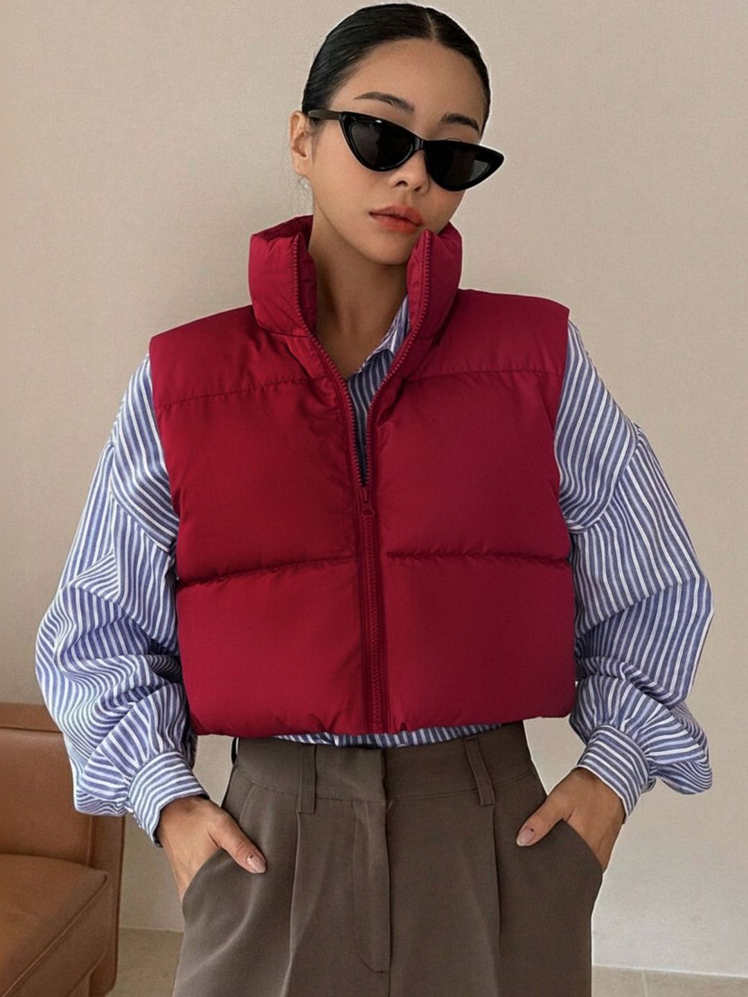 The Roadster Lifestyle Co Stand Collar Puffer Jacket-picture-20