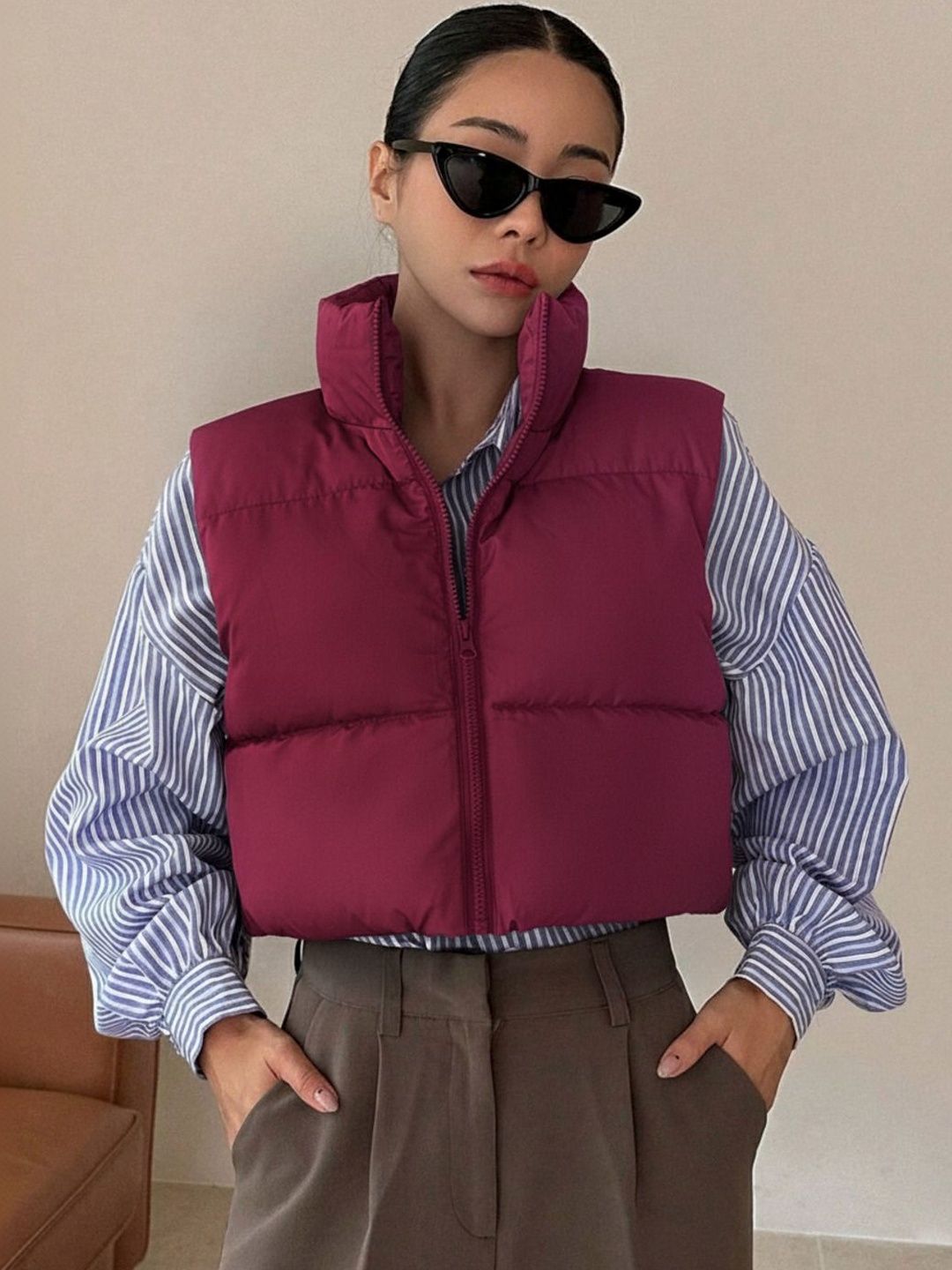 The Roadster Lifestyle Co Stand Collar Puffer Jacket-picture-35