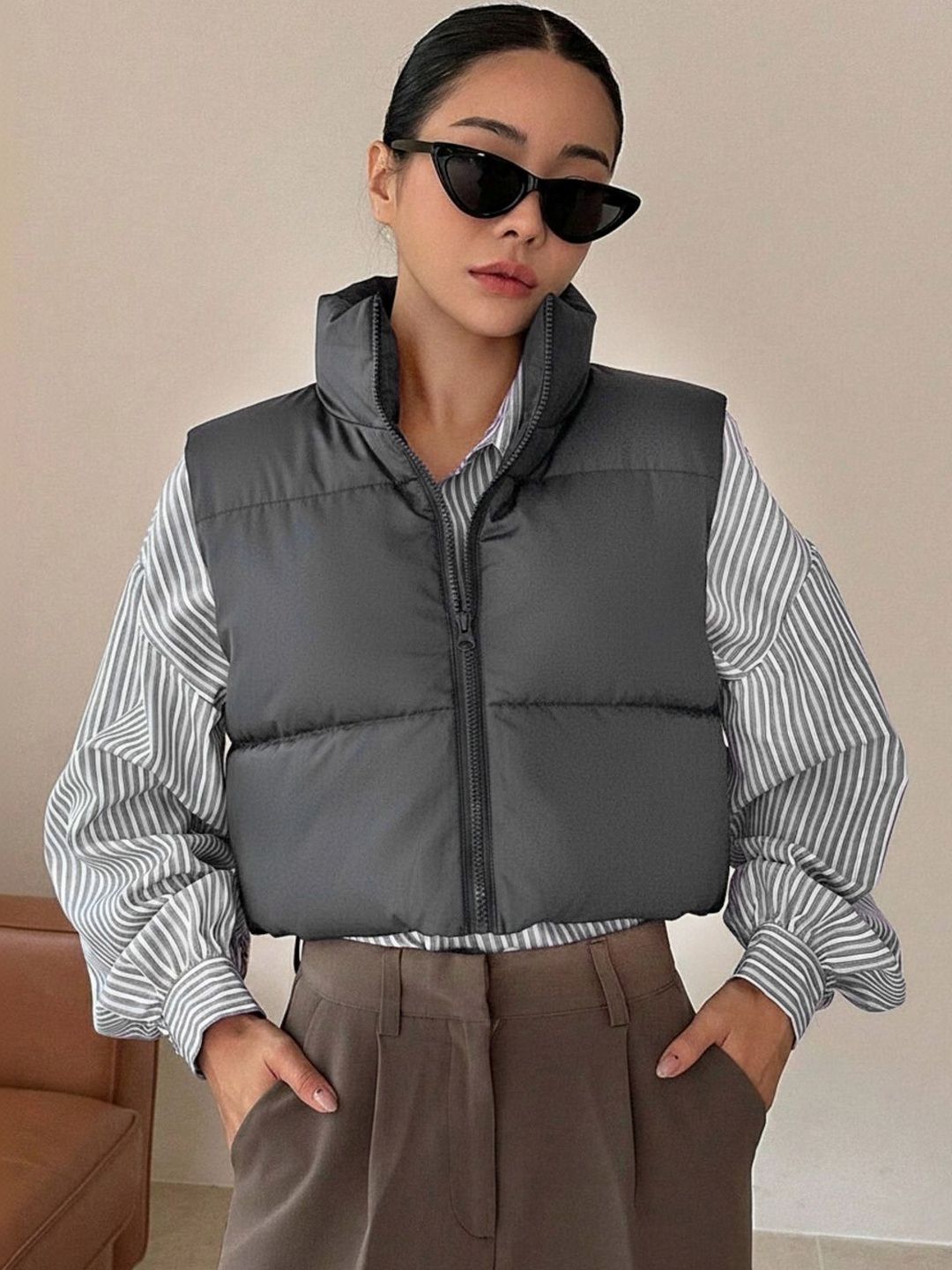 The Roadster Lifestyle Co Stand Collar Puffer Jacket-picture-42