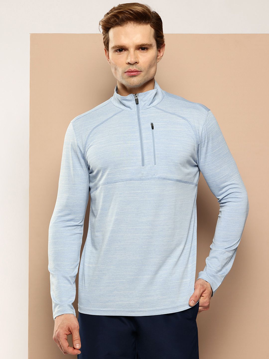 Alcis High Neck Drytech+ T-shirt with Reflective Detail and Zip Detail-image-49