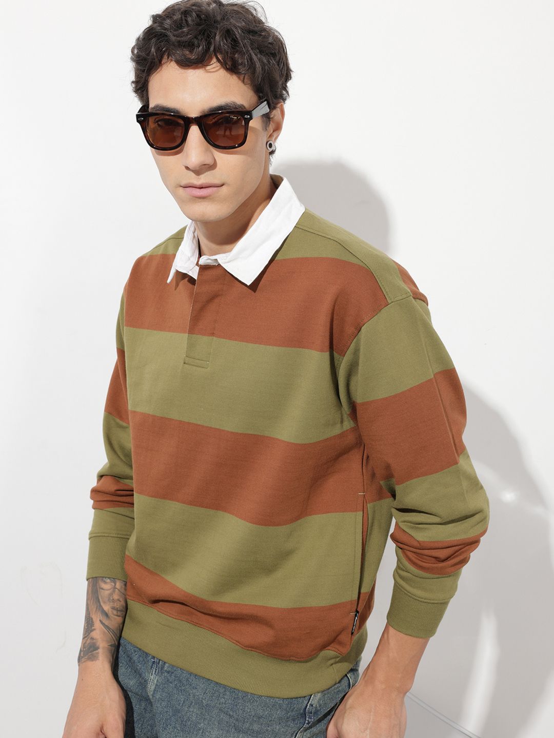 The Roadster Life Co. Striped Relaxed Fit Pullover Sweatshirt-picture-19