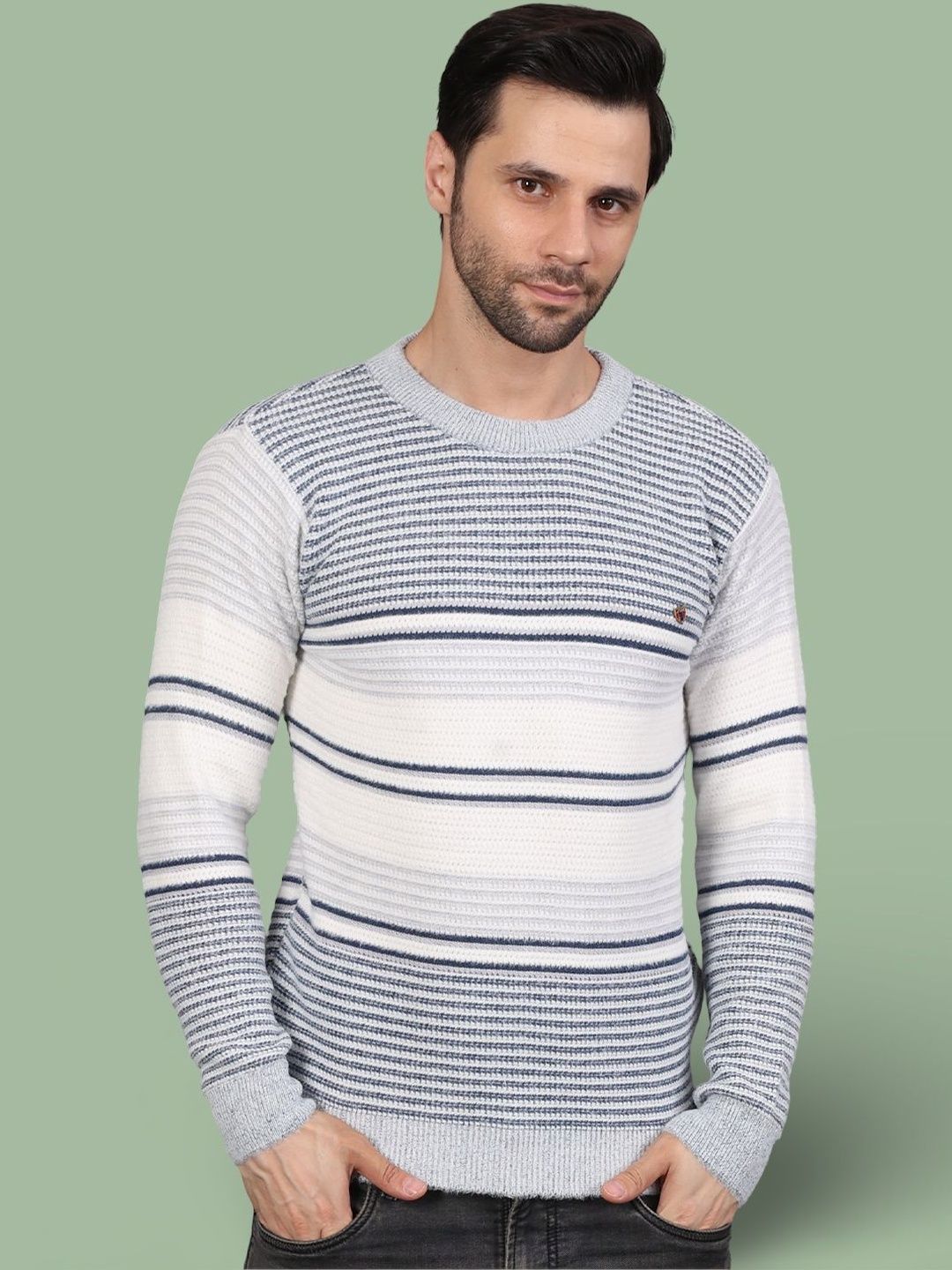 GRACIT Men Striped Woollen Pullover-picture-42