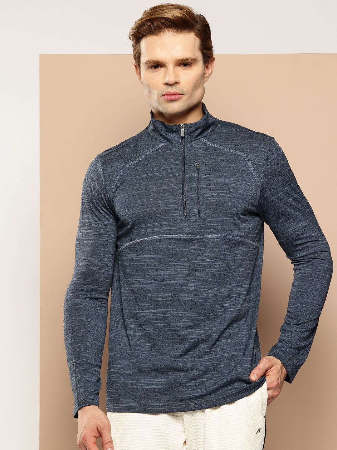 Alcis High Neck Drytech+ T-shirt with Reflective Detail and Zip Detail-image-20