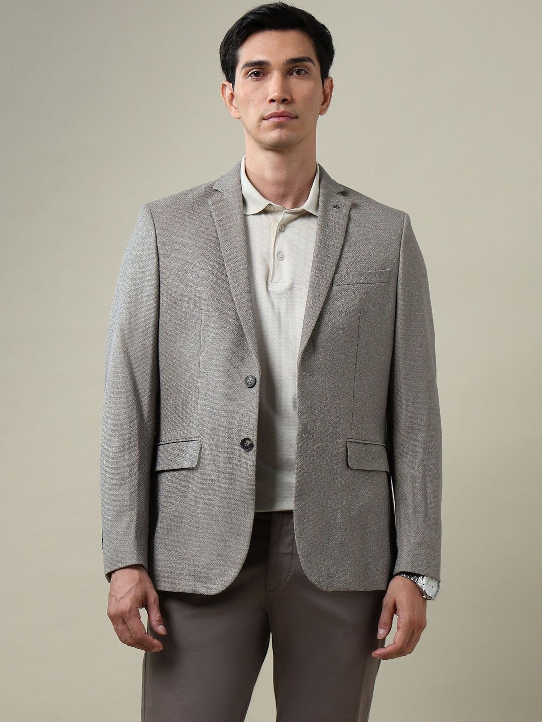 Arrow Men Self Designed Tailored Fit Notched Lapel Blazers-picture-20