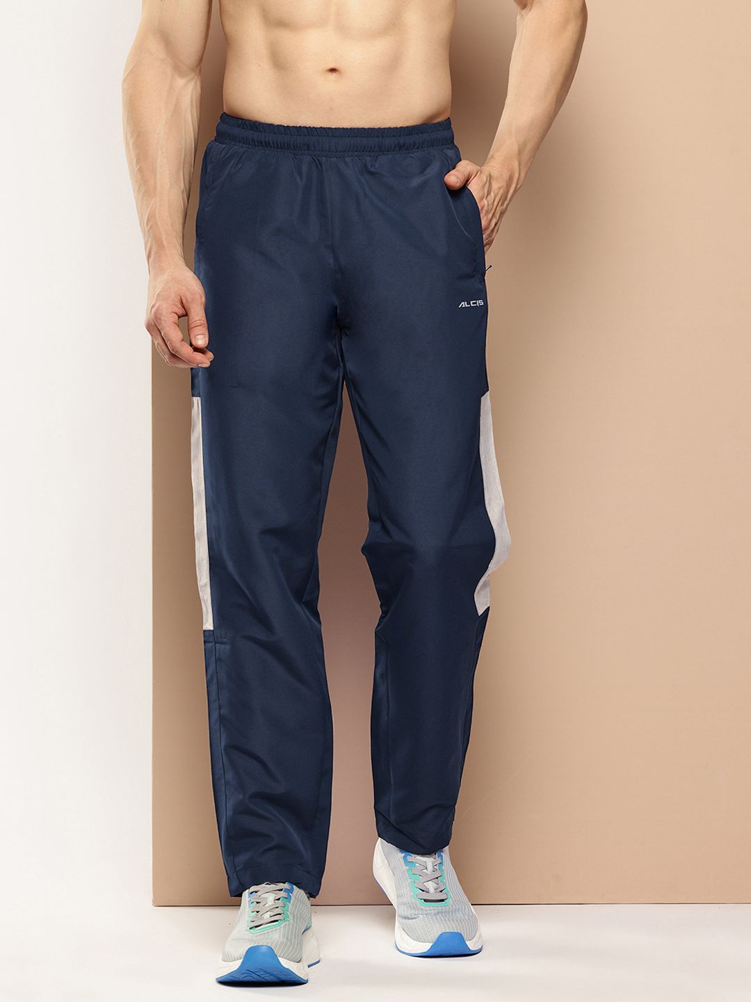 Alcis Men Mid-Rise Track Pants with Paneled & Reflective Detail-picture-55