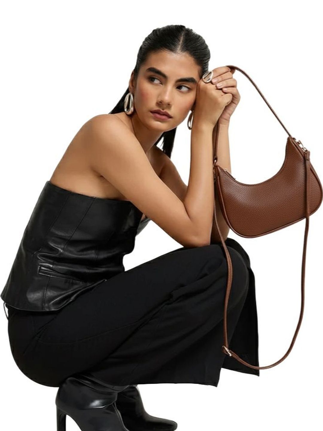 LIFE ROADS Textured PU Half Moon Sling Bag-picture-40