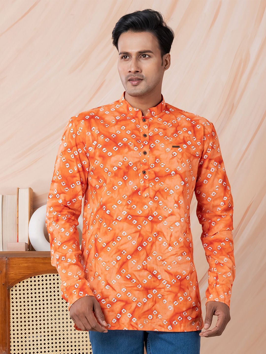 DEVOILER Men Bandhani Printed Kurta-picture-38