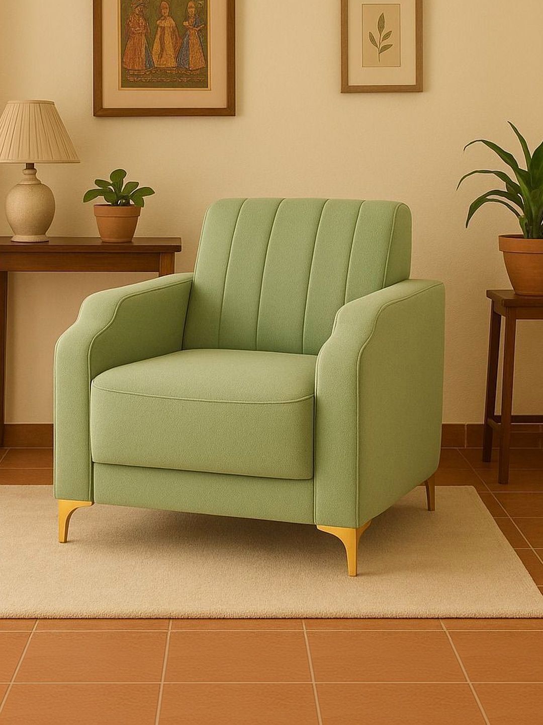 Westido Green 1-Seater Durability Sofa-image-36