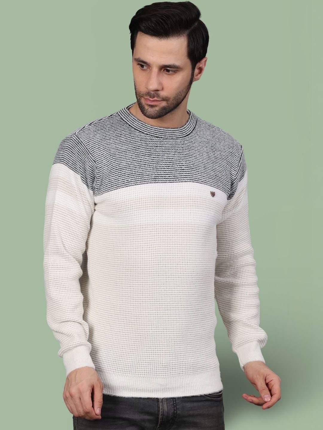 GRACIT Men Colourblocked Woollen Pullover-picture-55