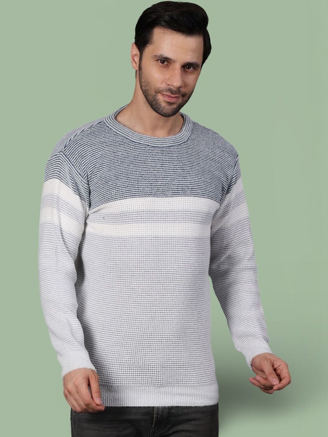 GRACIT Men Colourblocked Woollen Pullover-picture-45