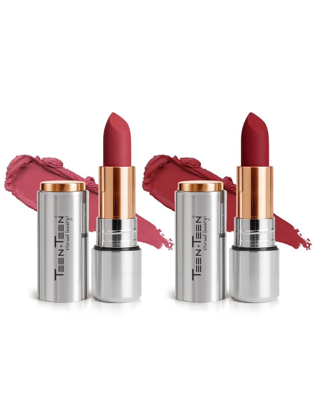 TEEN TEEN COSMETICS Set Of 2 Iconic Non Transfer Matte Lipstick - Forever Curious-Splendid