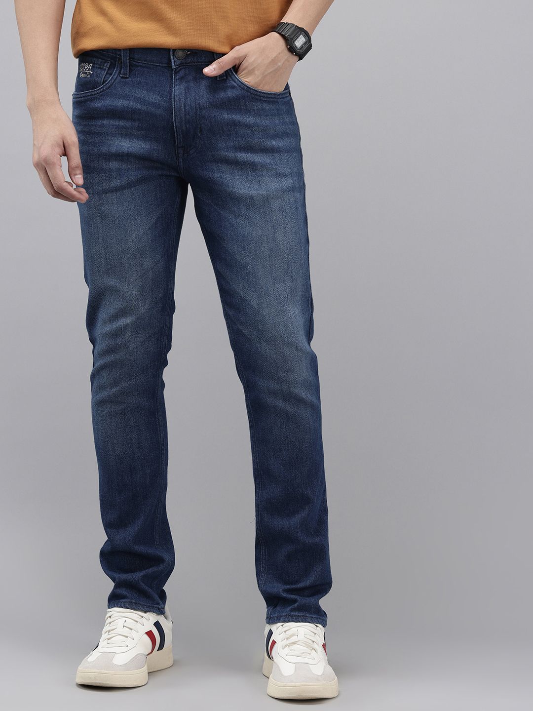 U.S. Polo Assn. Denim Co. Men Brandon Slim Tapered Fit Light Fade Stretchable Jeans-picture-37