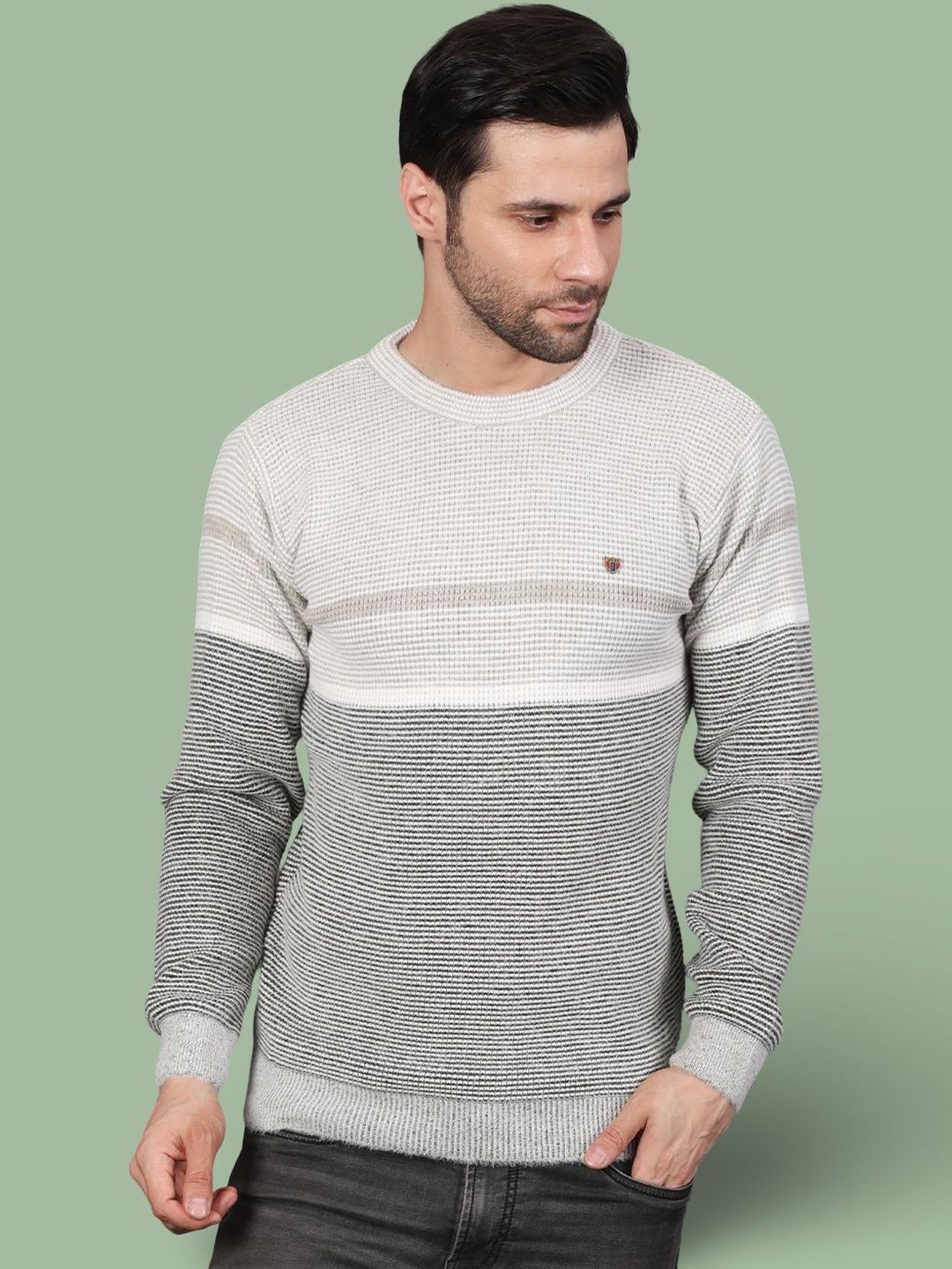 GRACIT Men Striped Woollen Pullover-picture-41