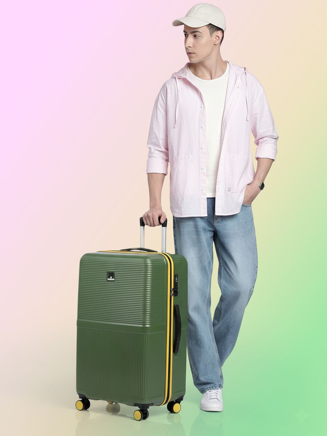 WROGN Textured Hard Large Suitcase Trolley Bag- 101-150L